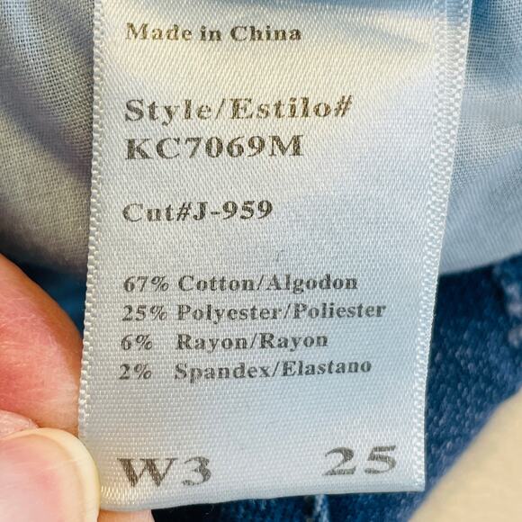 KanCan Estilo Blue Denim Stretch Mid Rise Skinny Leg Stretch Y2K Jeans W3/25 - Picture 11 of 13